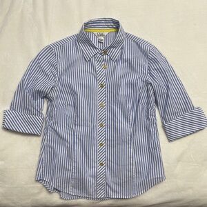 Lilly Pulitzer Striped Button Down Shirt with Gold Accents